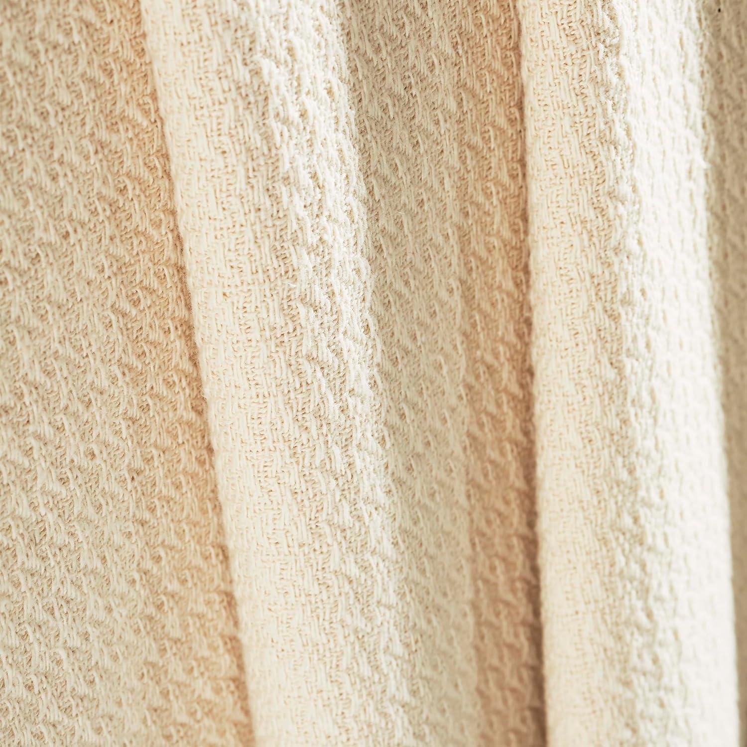 Superior Waffle Weave Honeycomb Knit Soft Textured All-Season Cotton Blanket