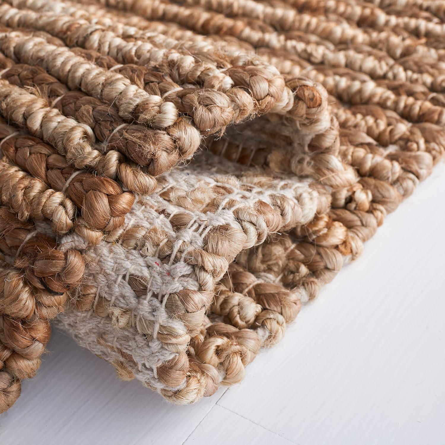 SAFAVIEH Natural Fiber Bryon Braided Jute Area Rug, Natural, 2' x 3'
