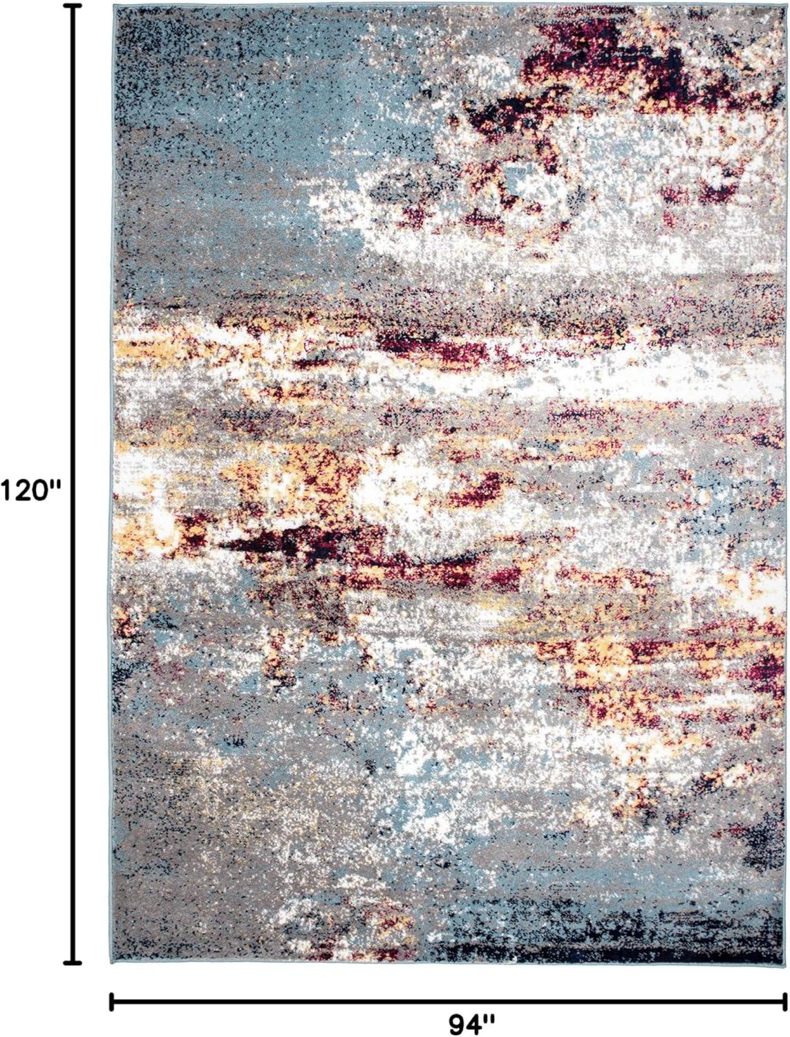 World Rug Gallery Distressed Abstract Watercolor Area Rug