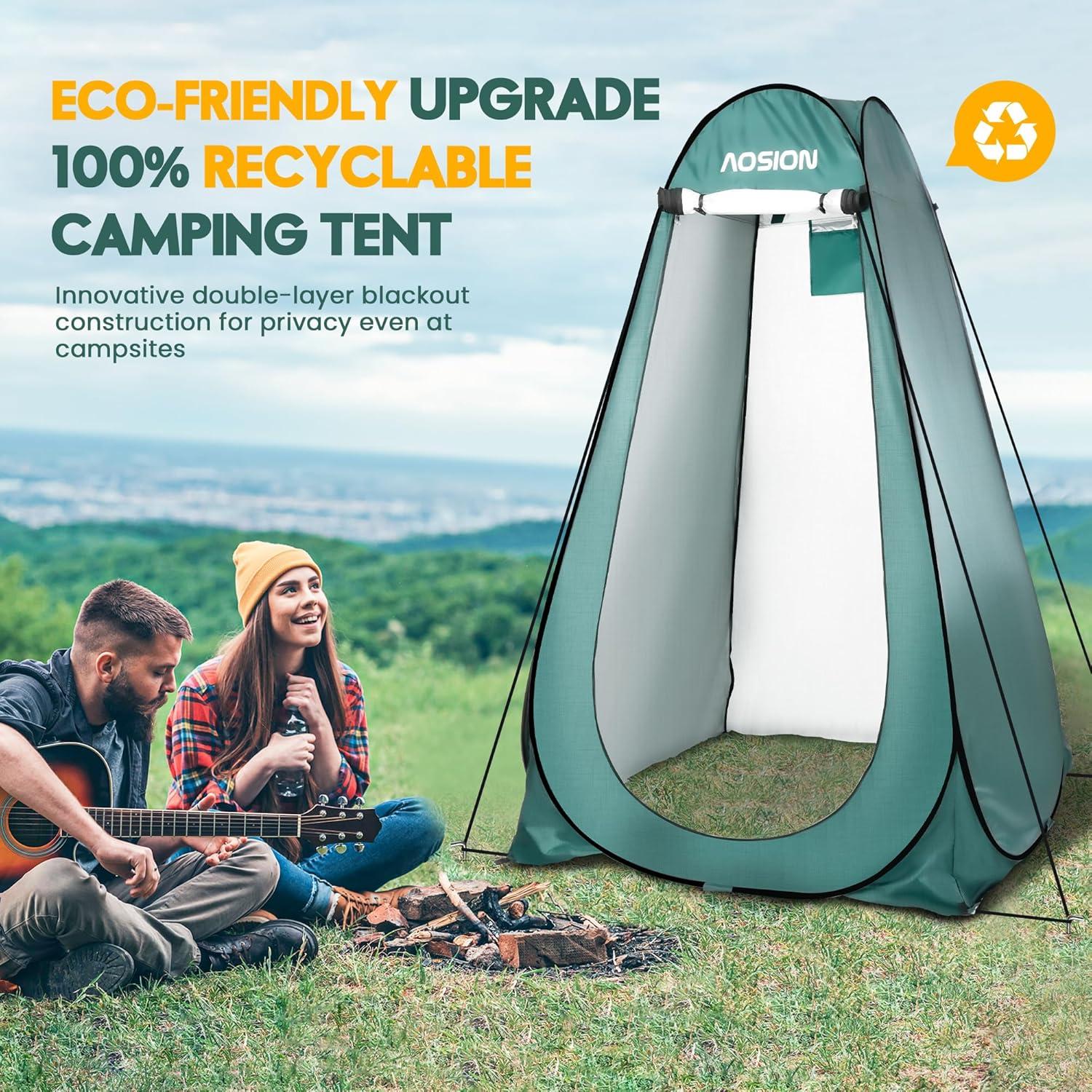 Pop Up Shower Camping Tent, Outdoor Privacy Camp Toilet Tent, Portable Dressing Room with Carrying Bag, Bath Bag for Camping, Hiking