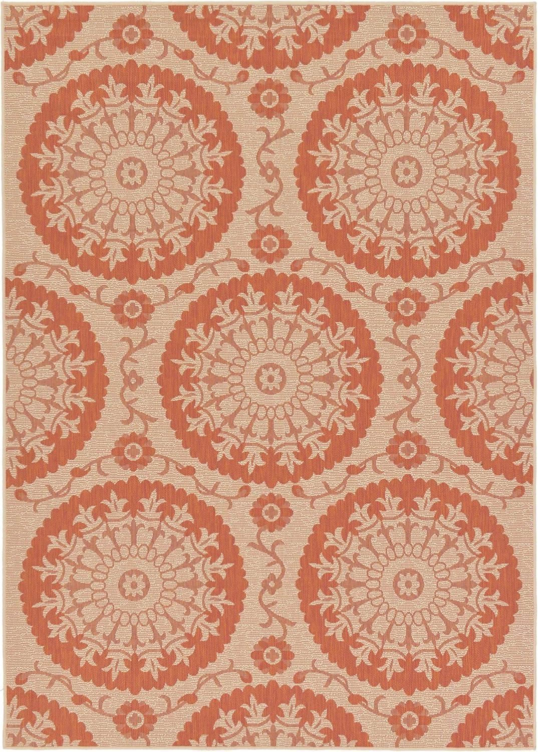 Terracotta Mirage Flat-Woven Reversible Outdoor Rug 7' x 10'