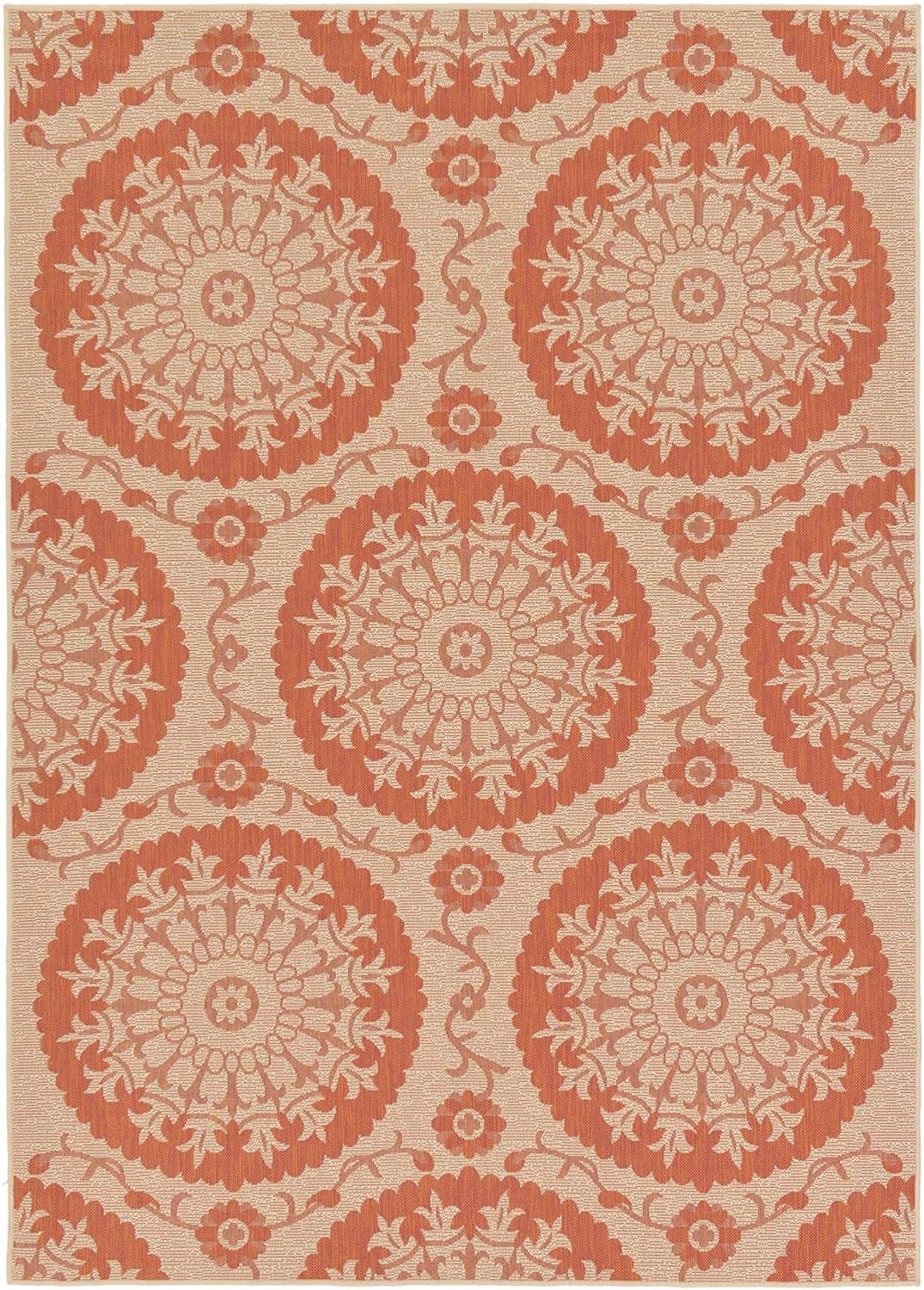 Terracotta Mirage Flat-Woven Reversible Outdoor Rug 7' x 10'