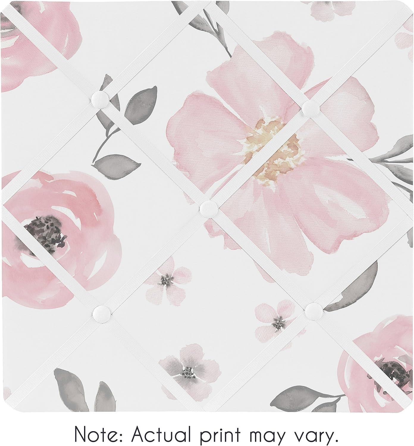 Sweet Jojo Designs Watercolor Floral Pink and Grey Photo Memo Board