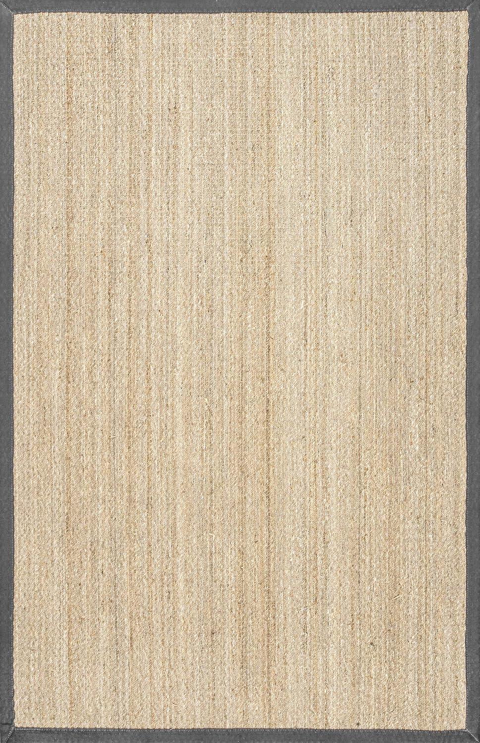 nuLOOM Elijah Seagrass Natural Area Rug, 9' x 12', Dark Gray