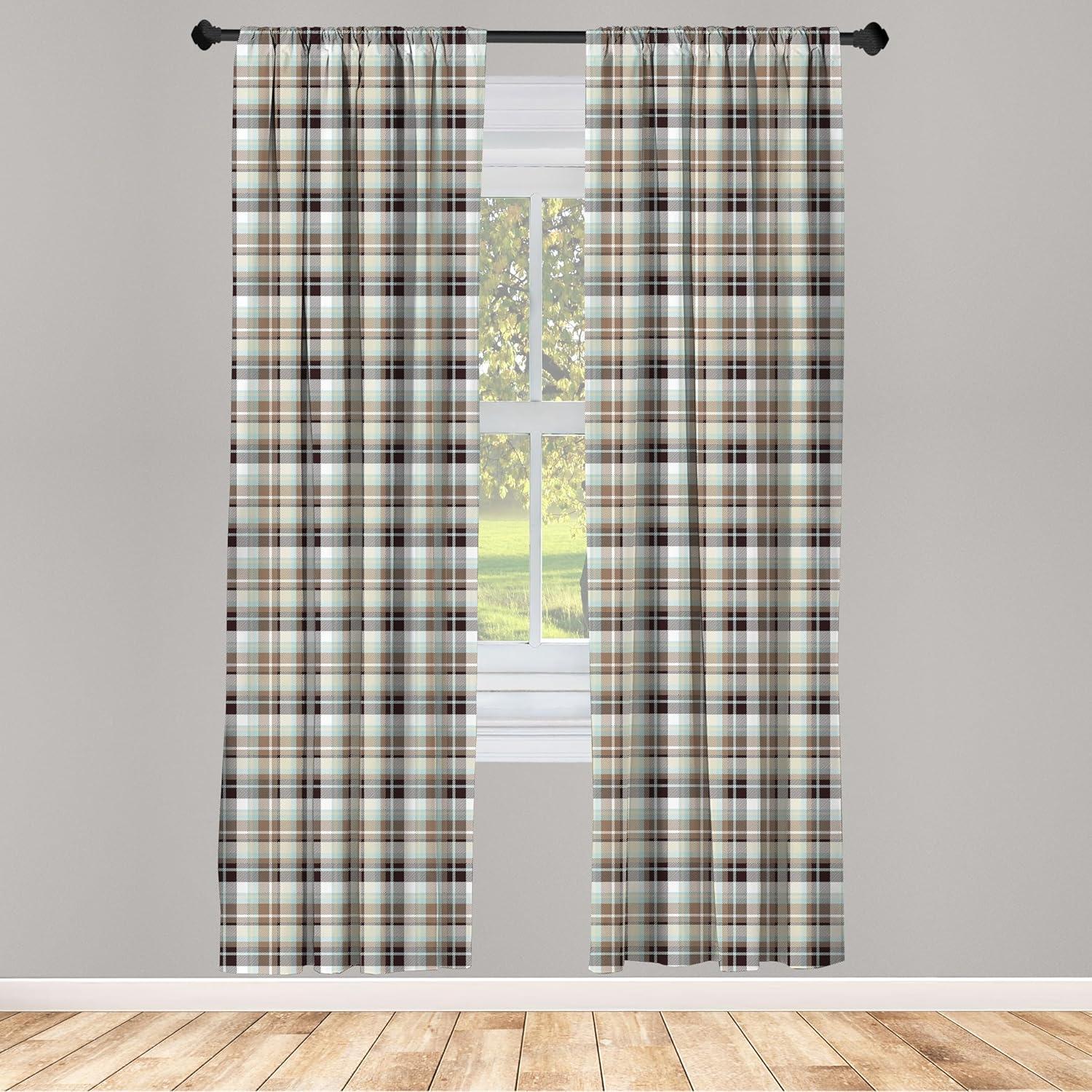 Ambesonne Rose Floral Semi-Sheer Rod Pocket Curtain Panels (Set of 2)
