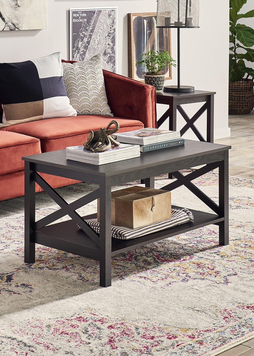 ClosetMaid X-Frame Furniture Two-Tier Coffee Table with Shelf