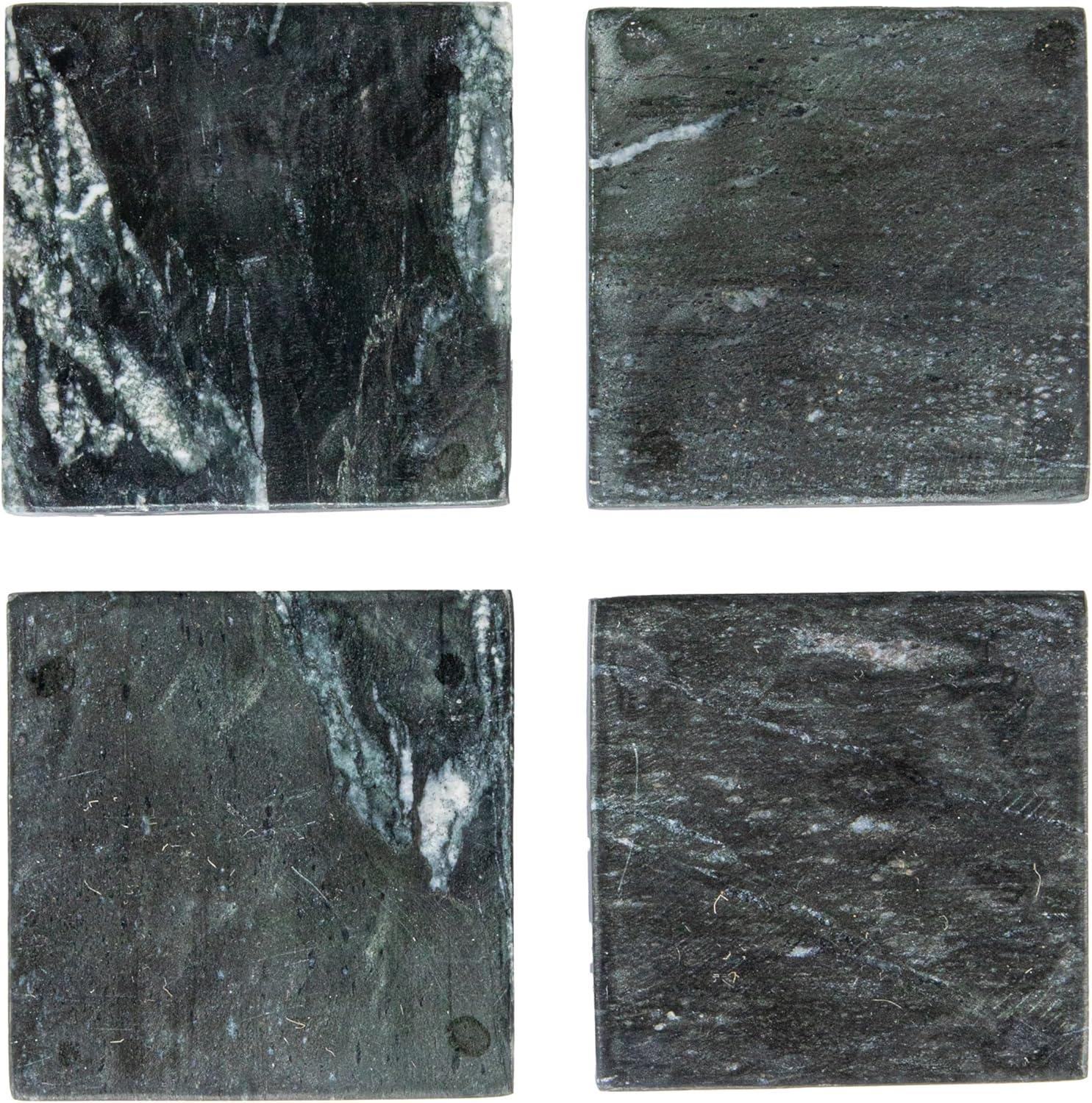 Monochrome Mélange Black and Grey Marble Coaster Set