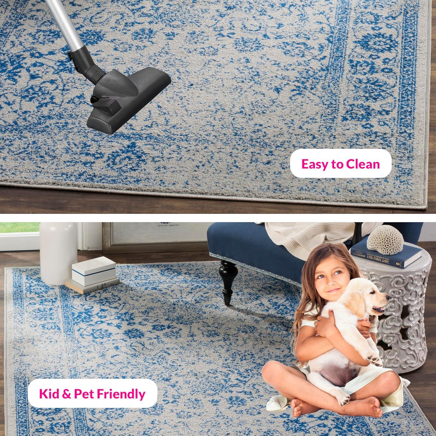 Adirondack ADR109 Machine Made Indoor Area Rug - Grey/Blue - 4'x6' - Safavieh
