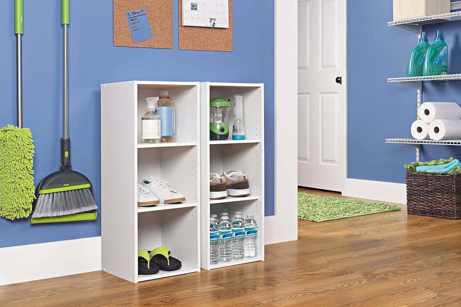 White Adjustable Stackable 3-Shelf Organizer