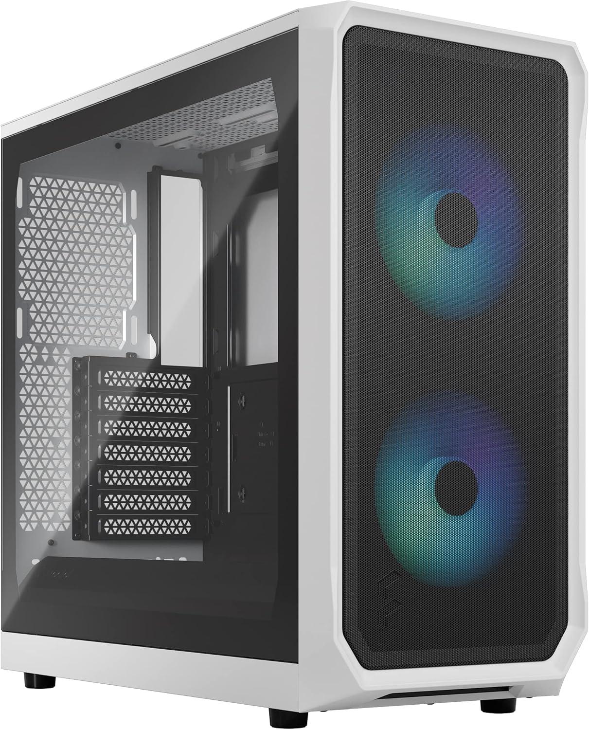 Fractal Design Focus 2 RGB White ATX mATX Mini ITX Clear Tinted Tempered Glass Mid Tower Computer Case