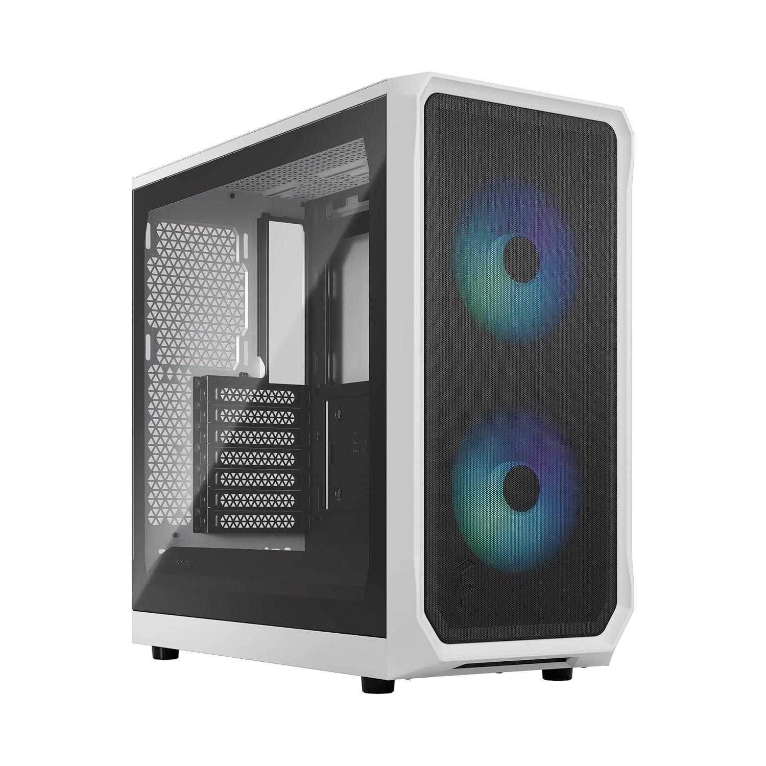 Fractal Design Focus 2 RGB White ATX mATX Mini ITX Clear Tinted Tempered Glass Mid Tower Computer Case
