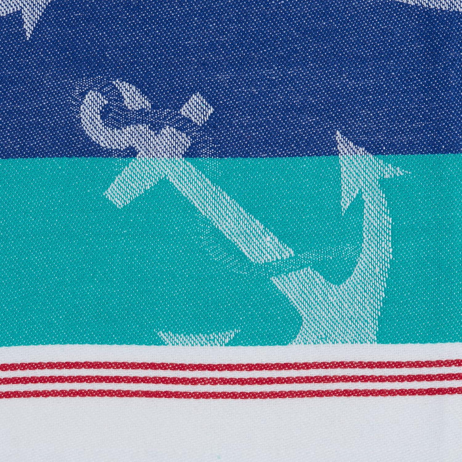 DII Anchor's Away Collection Kitchen, Dishtowel Set, 18x28, Jacquard, 2 Piece