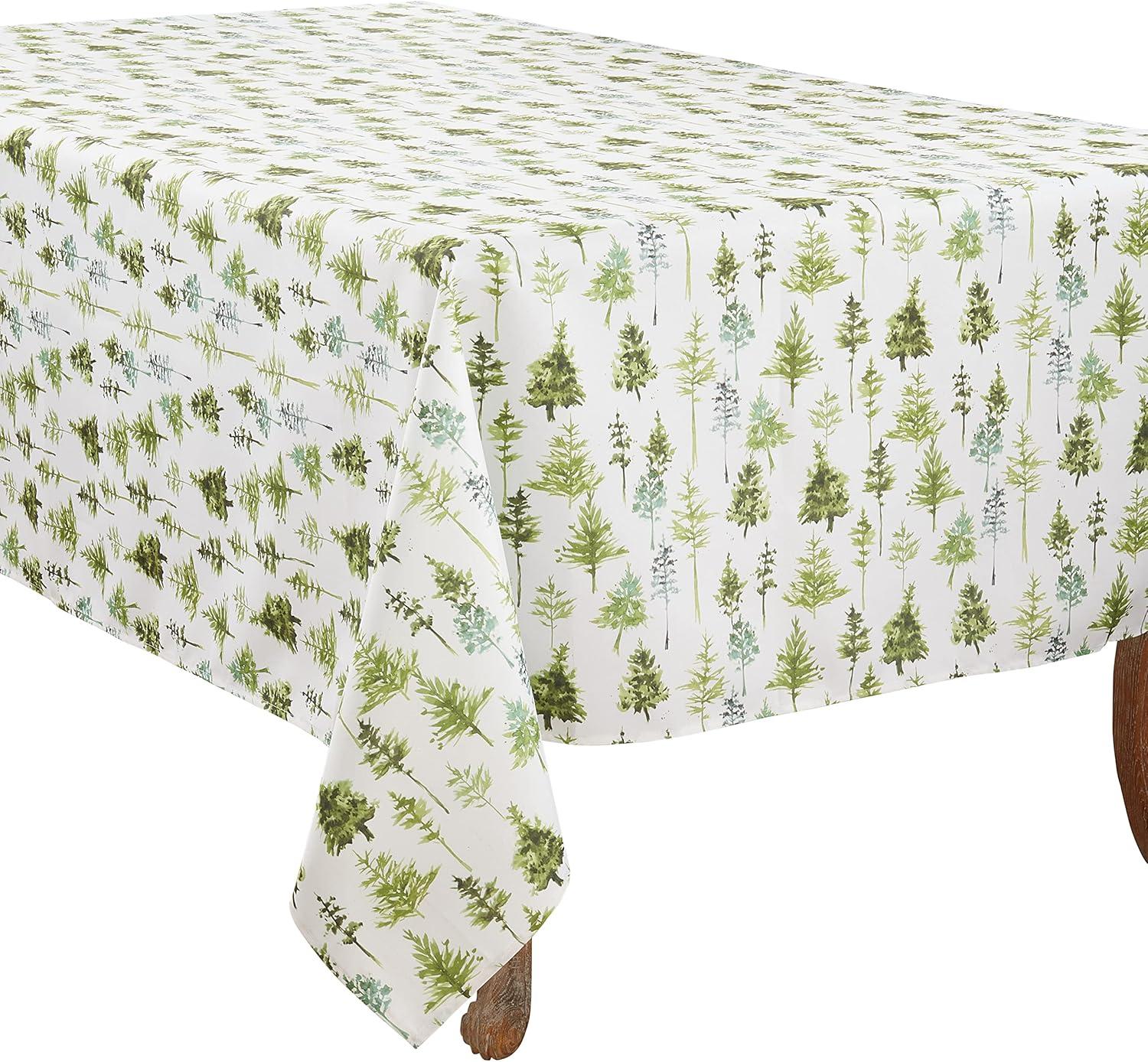 Saro Lifestyle Winter Tablecloth With Forest Trees Design