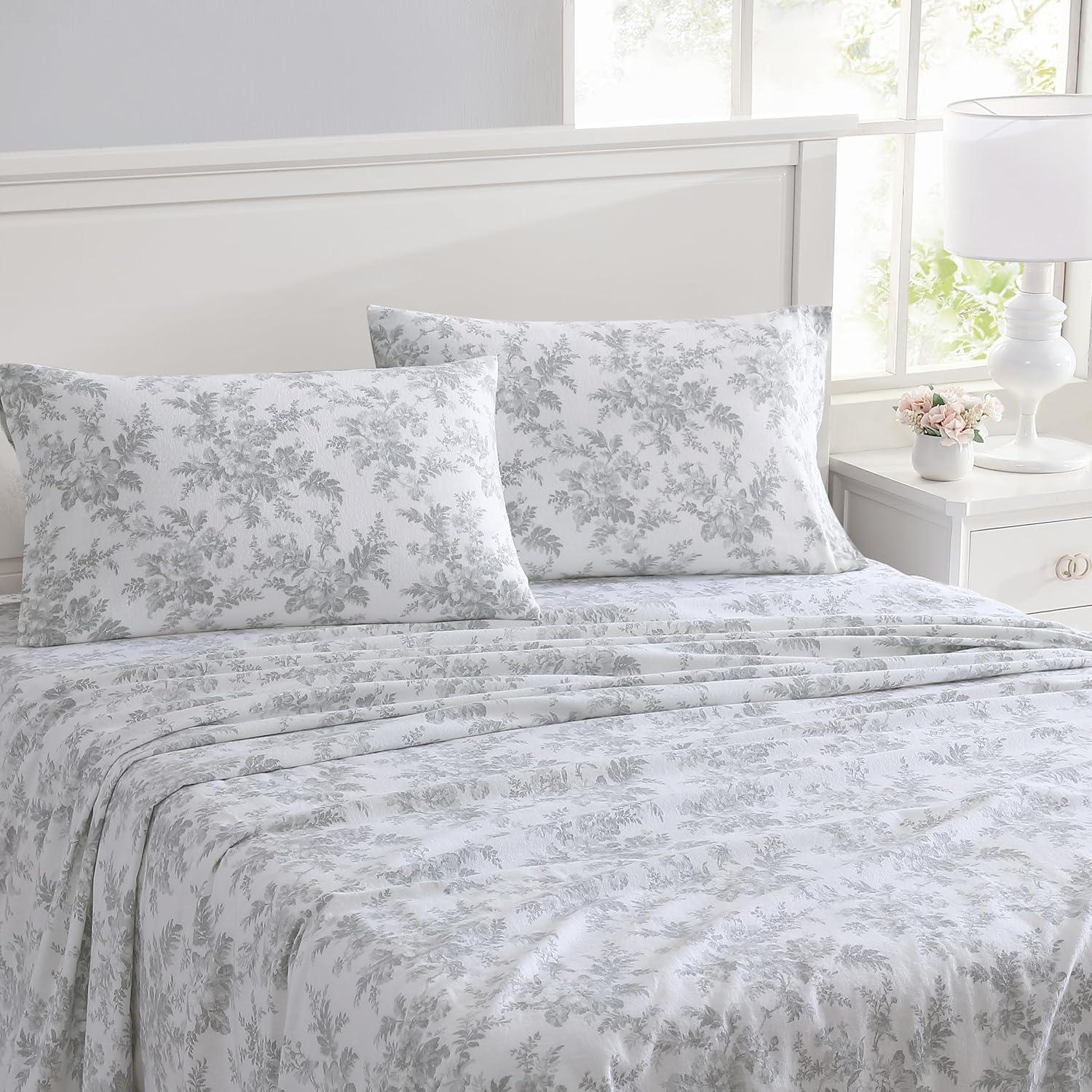 Laura Ashley Cotton Flannel Cozy Sheet Sets