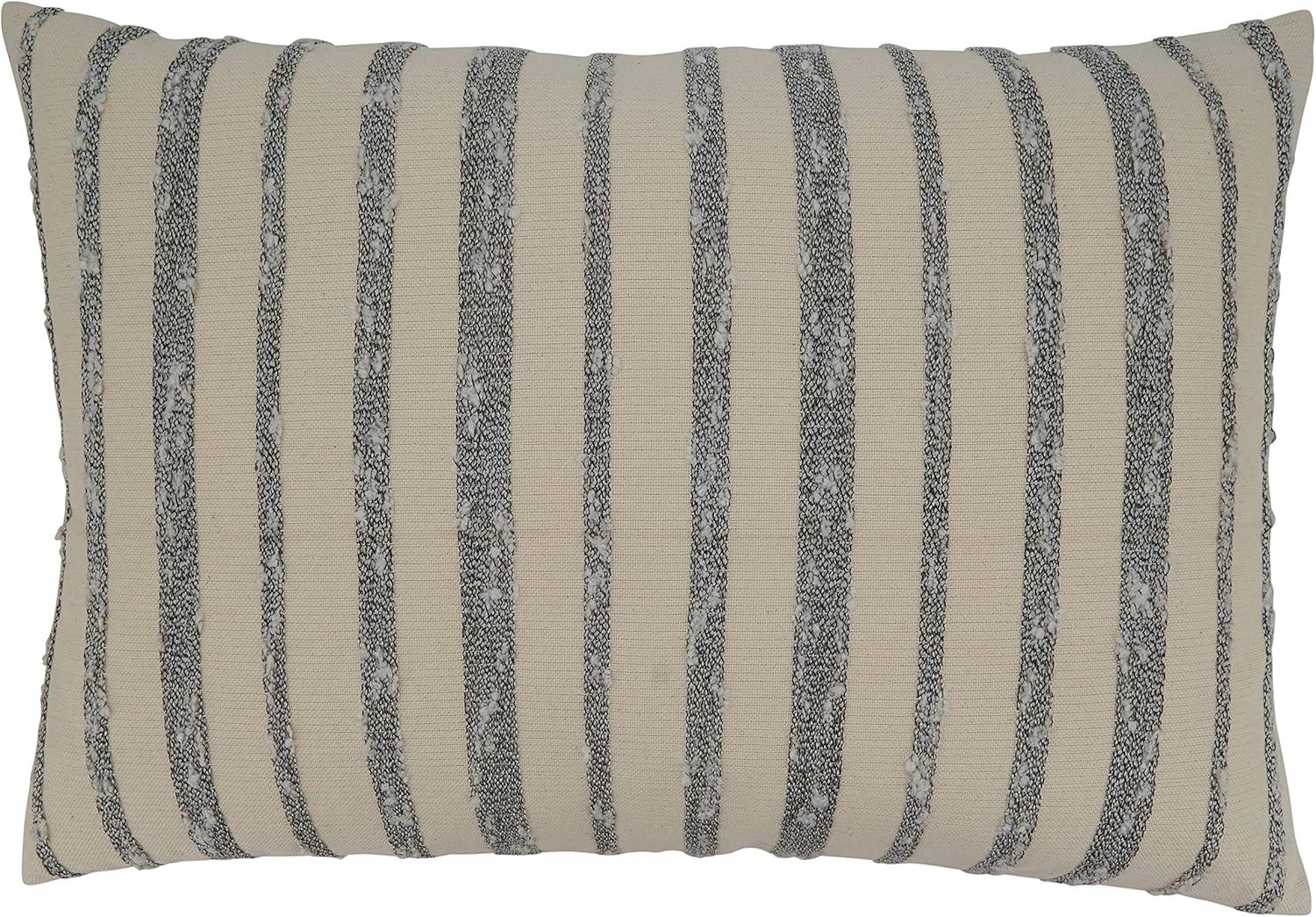 Black & White Thin Striped Cotton Throw Pillow Cover 16"x24"