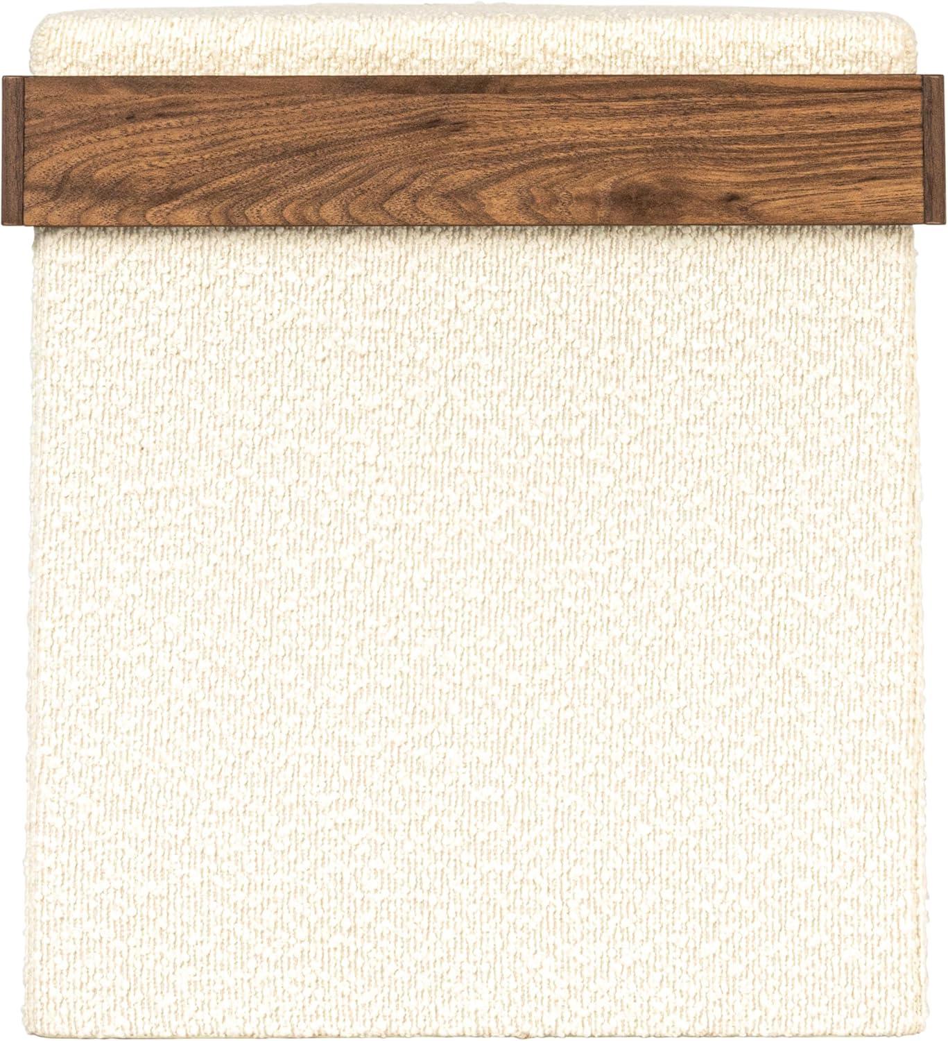 Household Essentials Versatile Boucle Ottoman With Hidden Storage