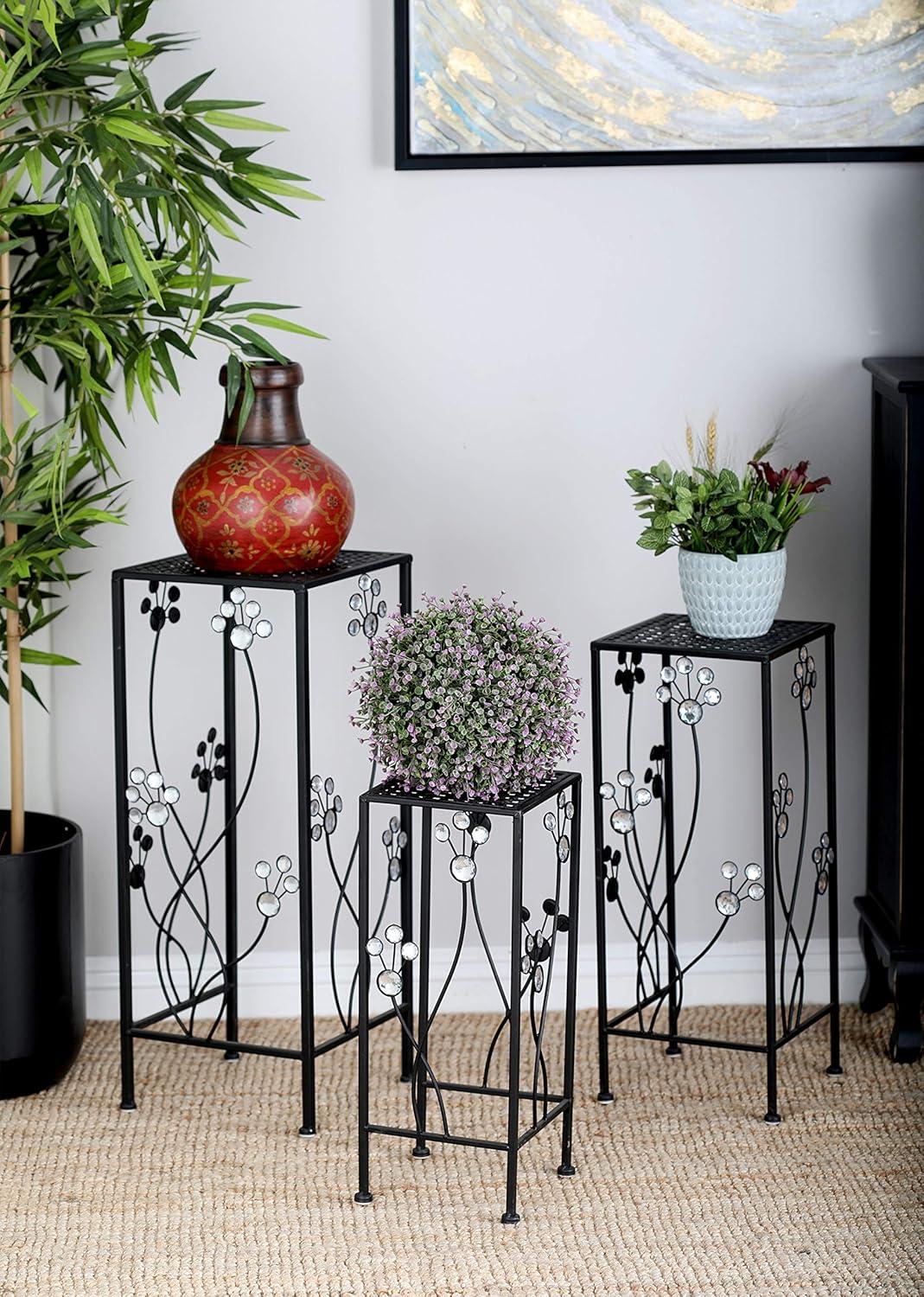 Set of 3 Modern Iron Square Plant Stands - Olivia & May