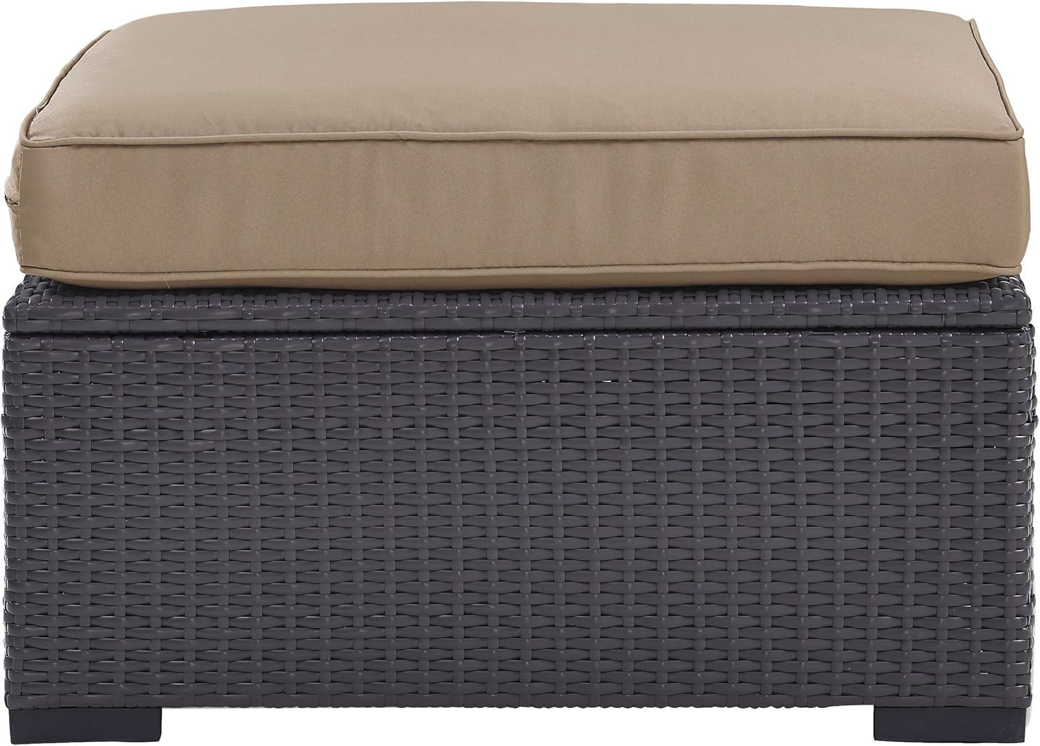 Biscayne Brown Mocha Resin Wicker Outdoor Ottoman