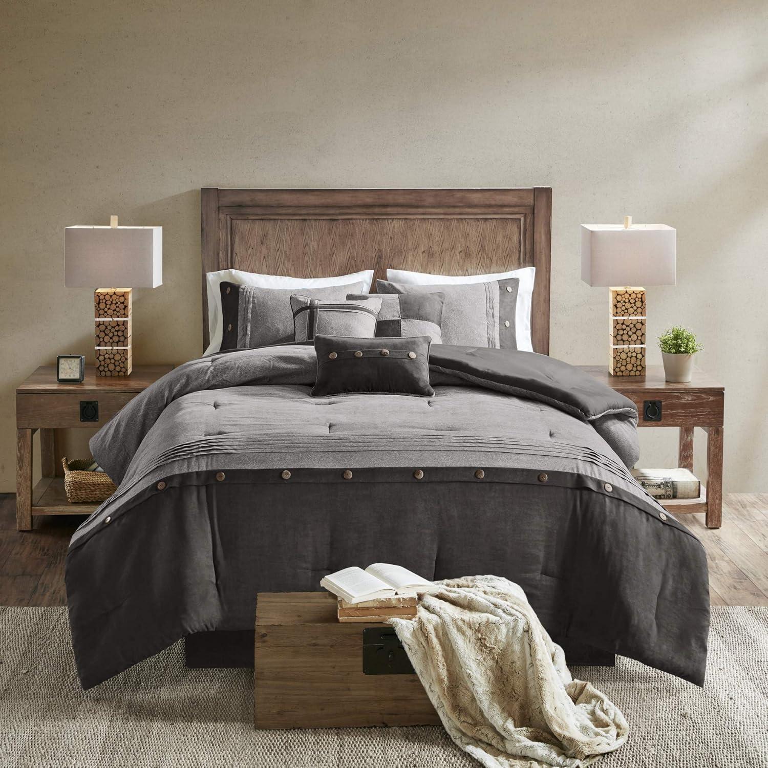 Madison Park Boone 7 Piece Faux Suede Comforter Set
