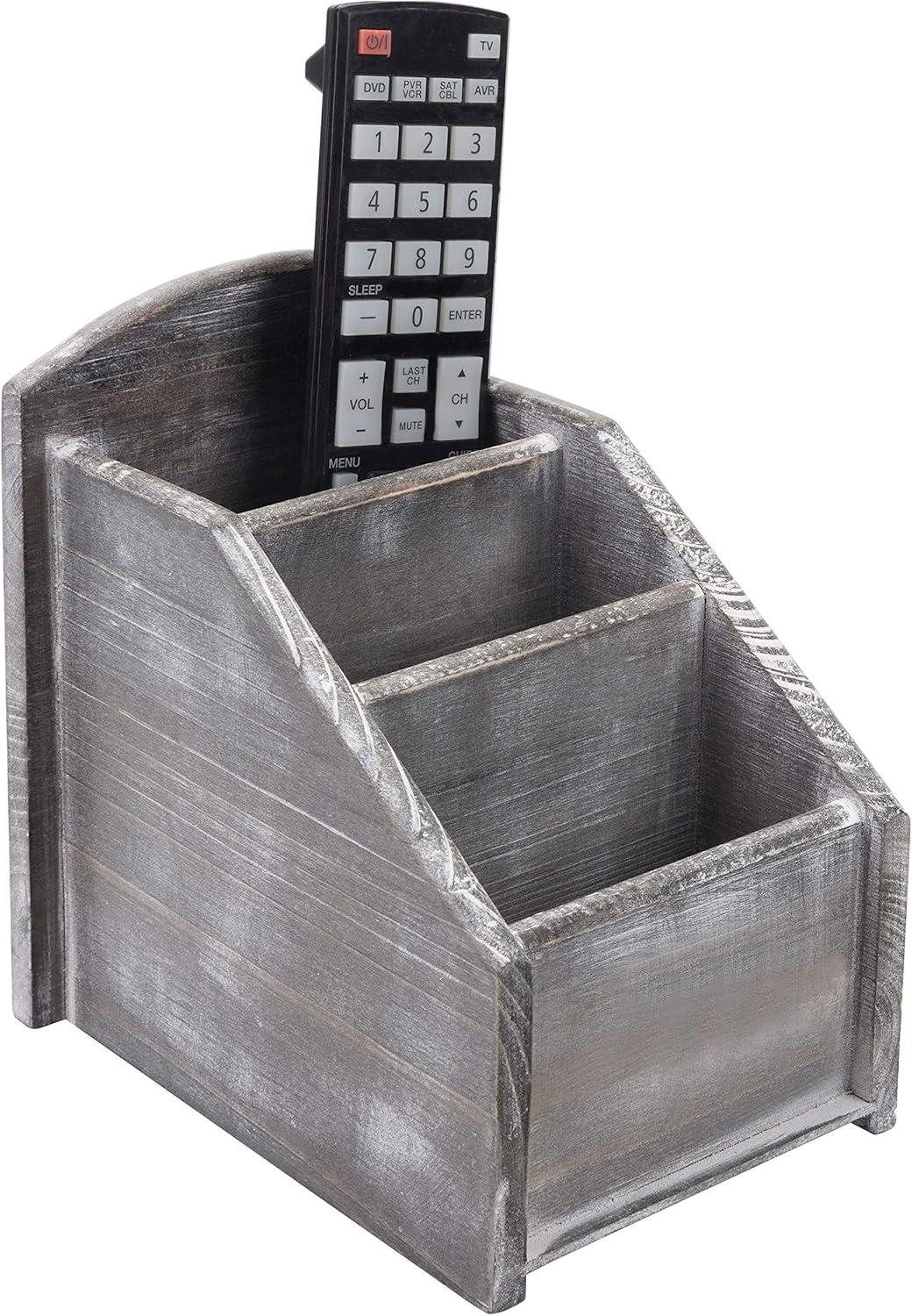 MyGift Gray/White Remote Control Holder