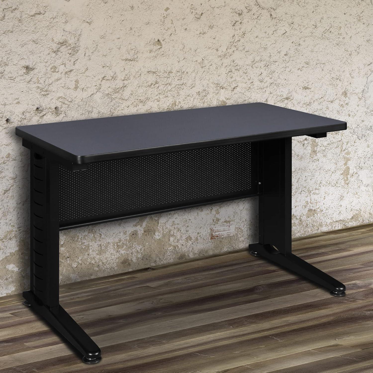 Black Perforated Metal 48" Desk Modesty Panel