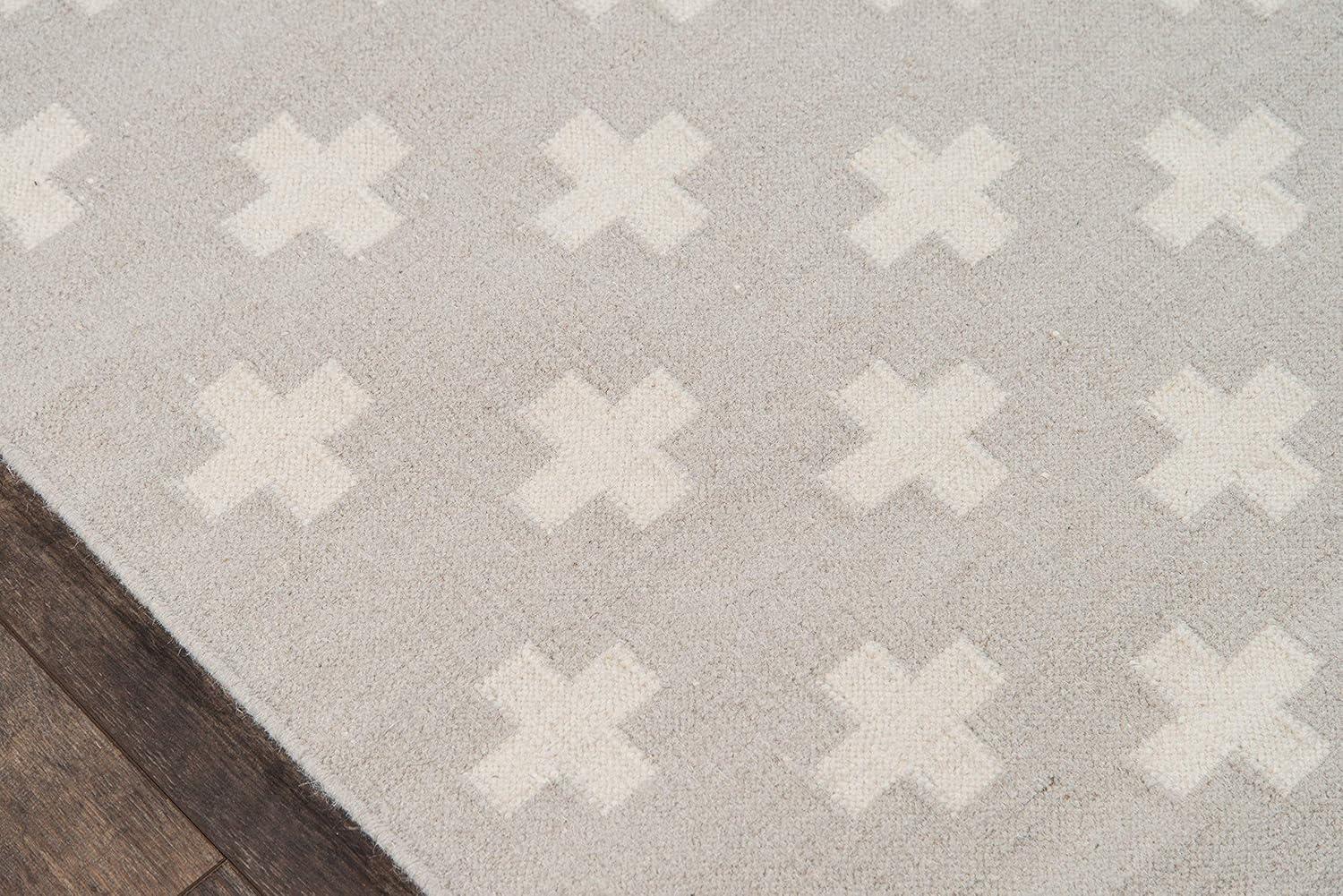 Novogratz Topanga Geometric Handwoven Wool Gray/White Area Rug & Reviews | AllModern