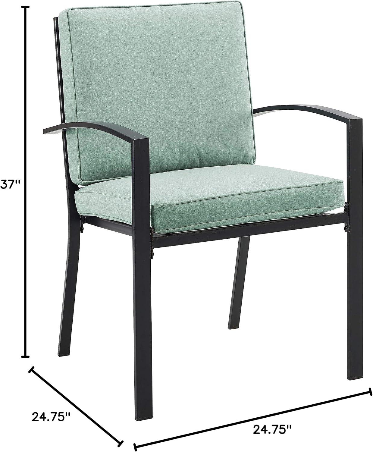 Kaplan 2pk Outdoor Rocking Chairs Mist/Oil Rubbed Bronze - Crosley: Steel Frame, X-Back Design, UV-Resistant