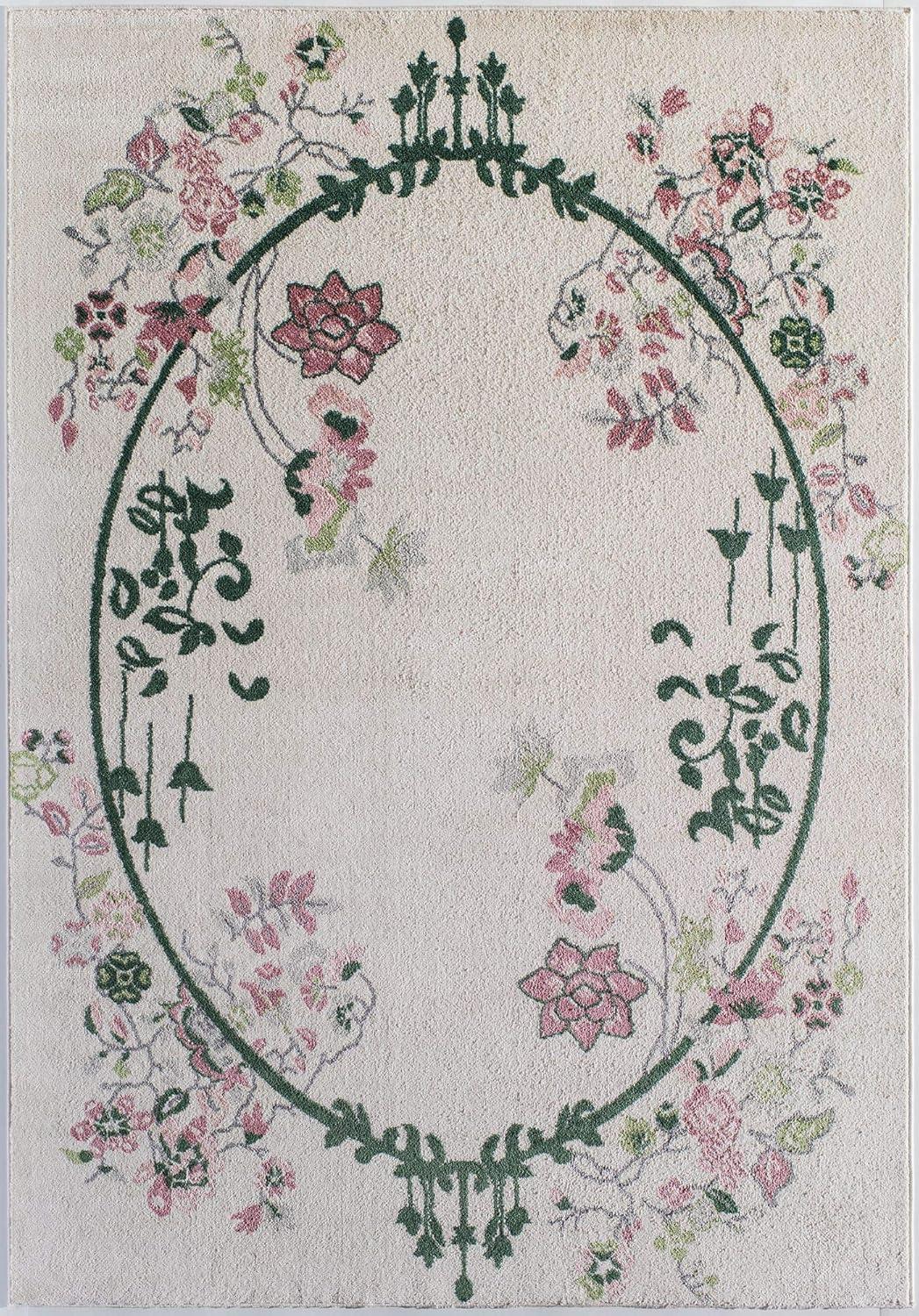 Rugs America Hanna Floral Transitional Area Rug