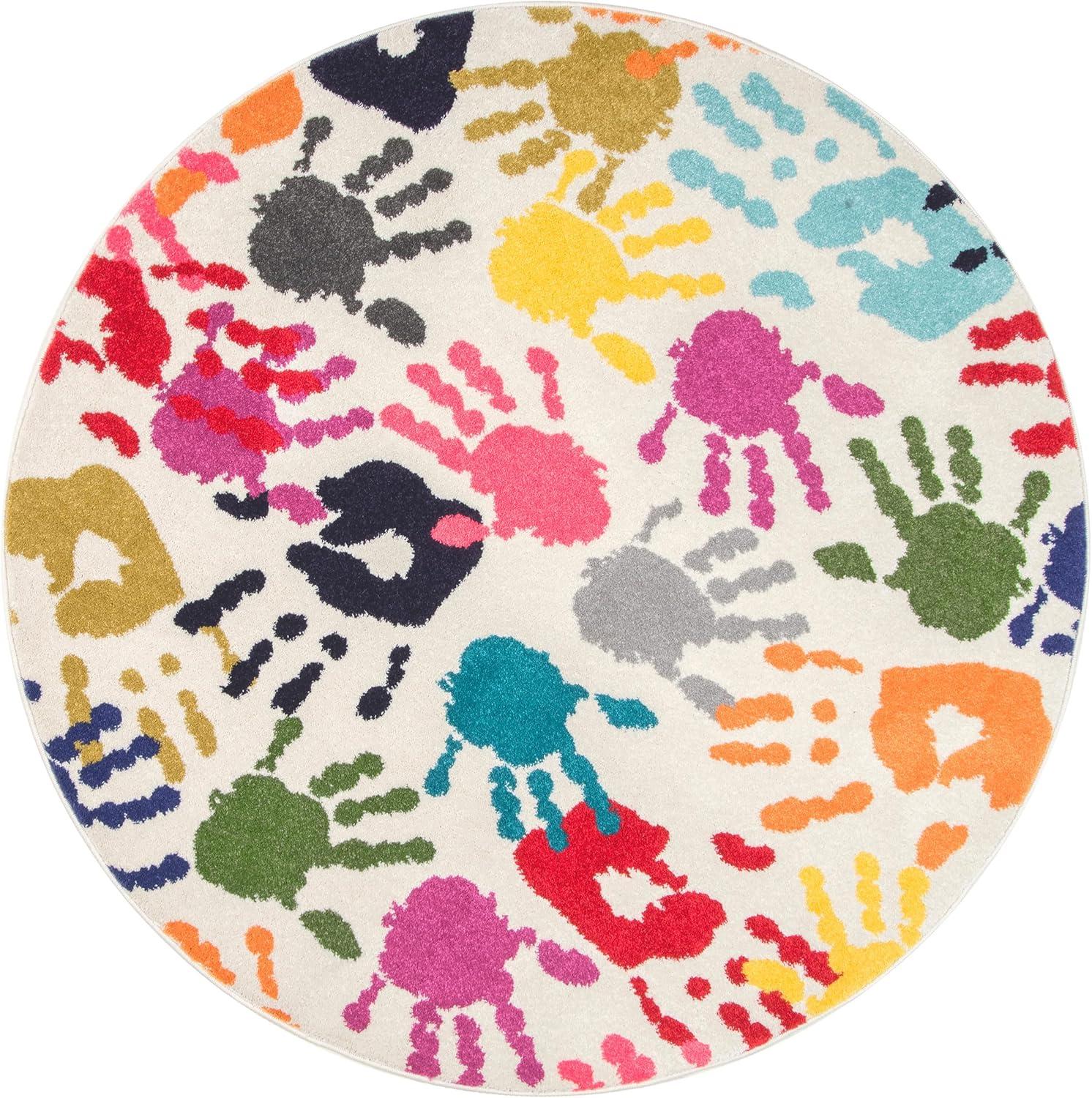 Nuloom Pinkie Handprint Kids Indoor Area Rug