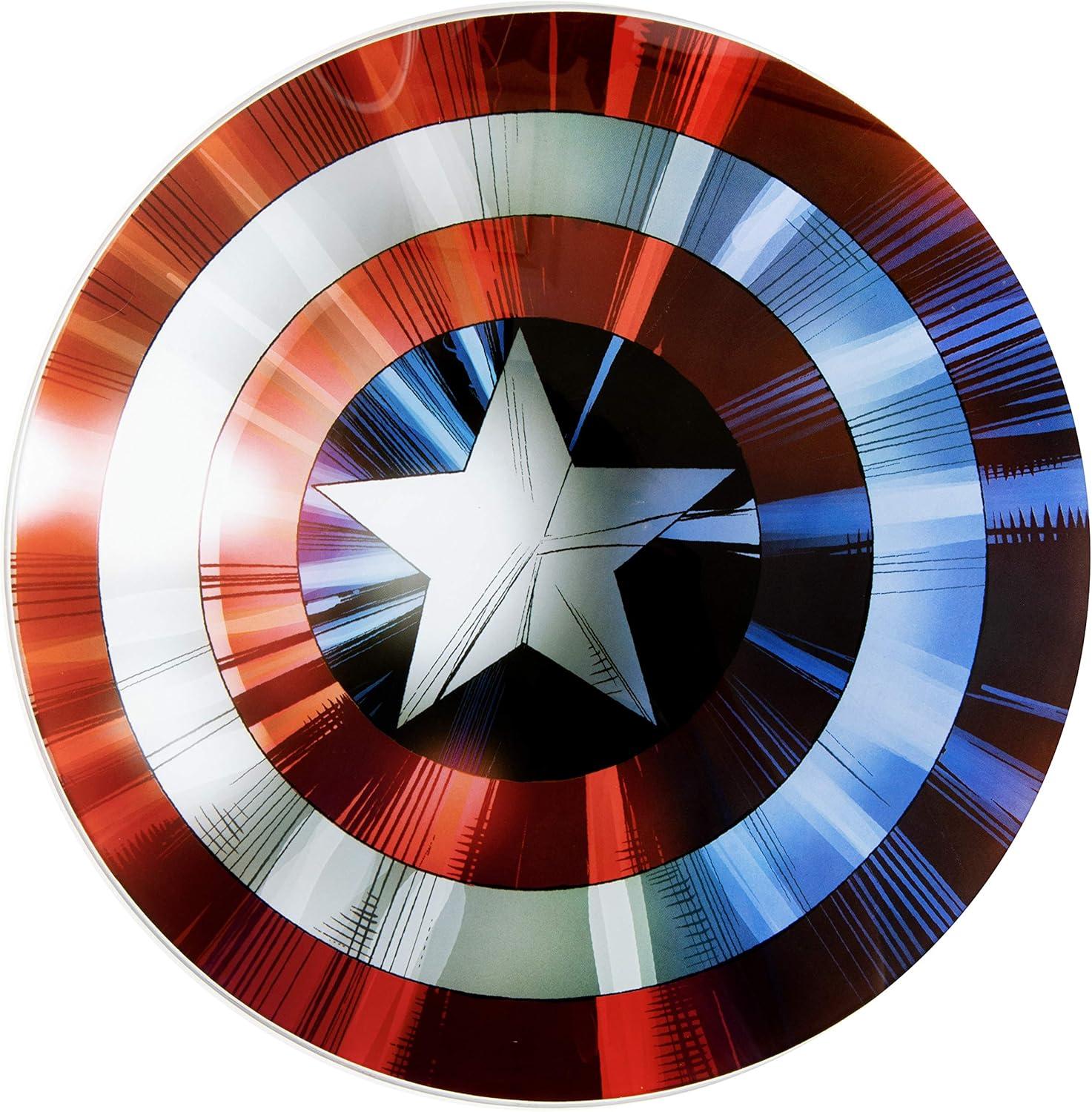 Marvel Captain America's Shield Non-Slip Glass Cutting Board | Features Comic-Book Style Art Designs | Measures 11.75 Inches