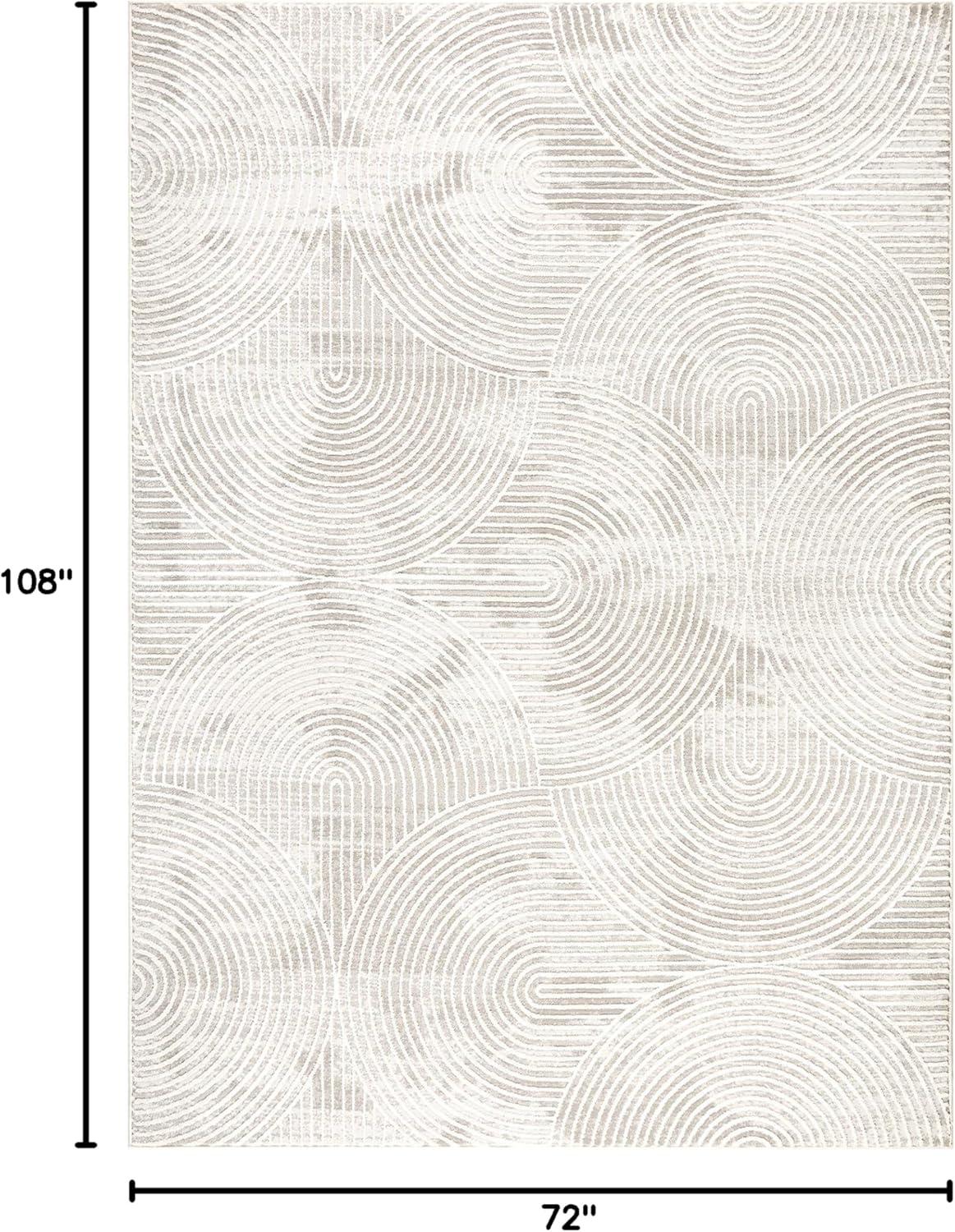 TOWN & COUNTRY Luxe Maya Soft Arches Neutral Indoor Area Rug with High-Low Texture, Ivory/Greige