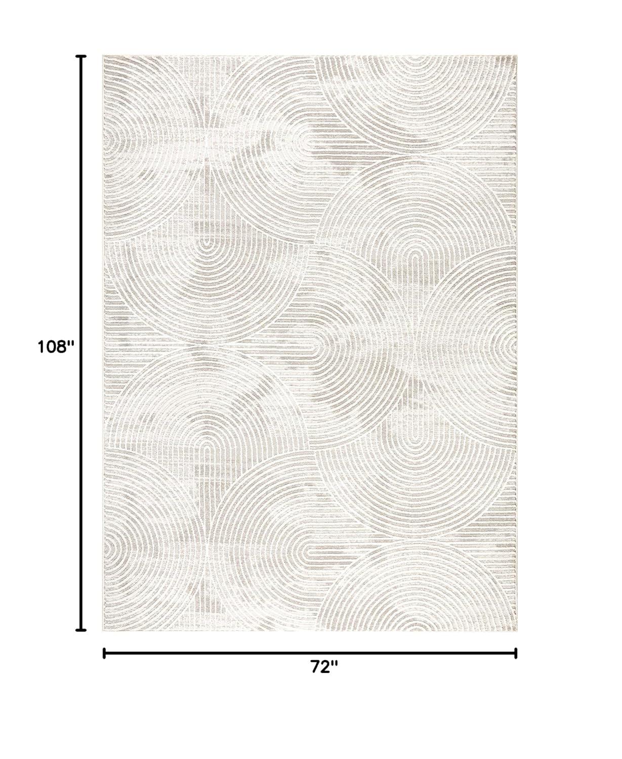 TOWN & COUNTRY Luxe Maya Soft Arches Neutral Indoor Area Rug with High-Low Texture, Ivory/Greige