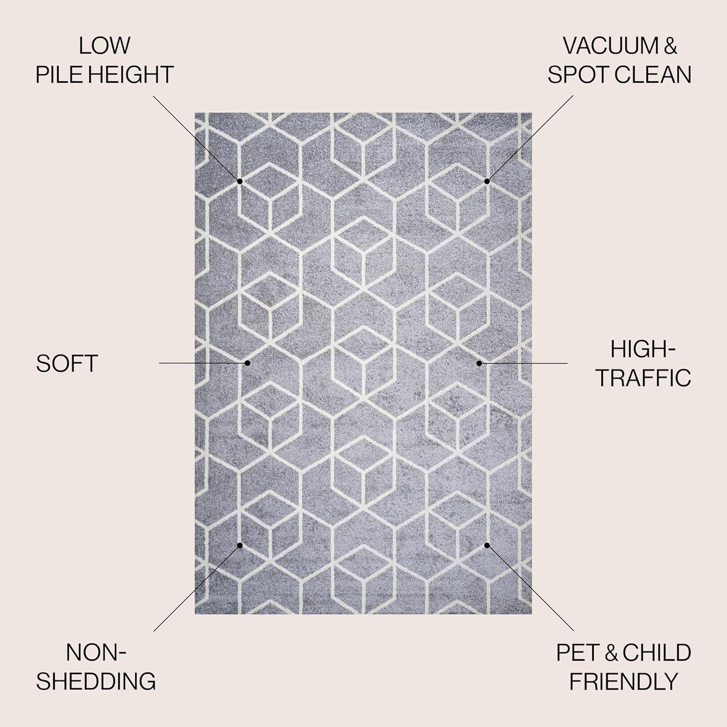 Tumbling Blocks Modern Geometric Area Rug - JONATHAN Y