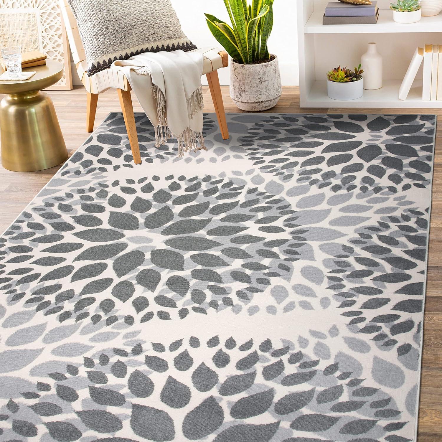 World Rug Gallery Modern Floral Circles Area Rug