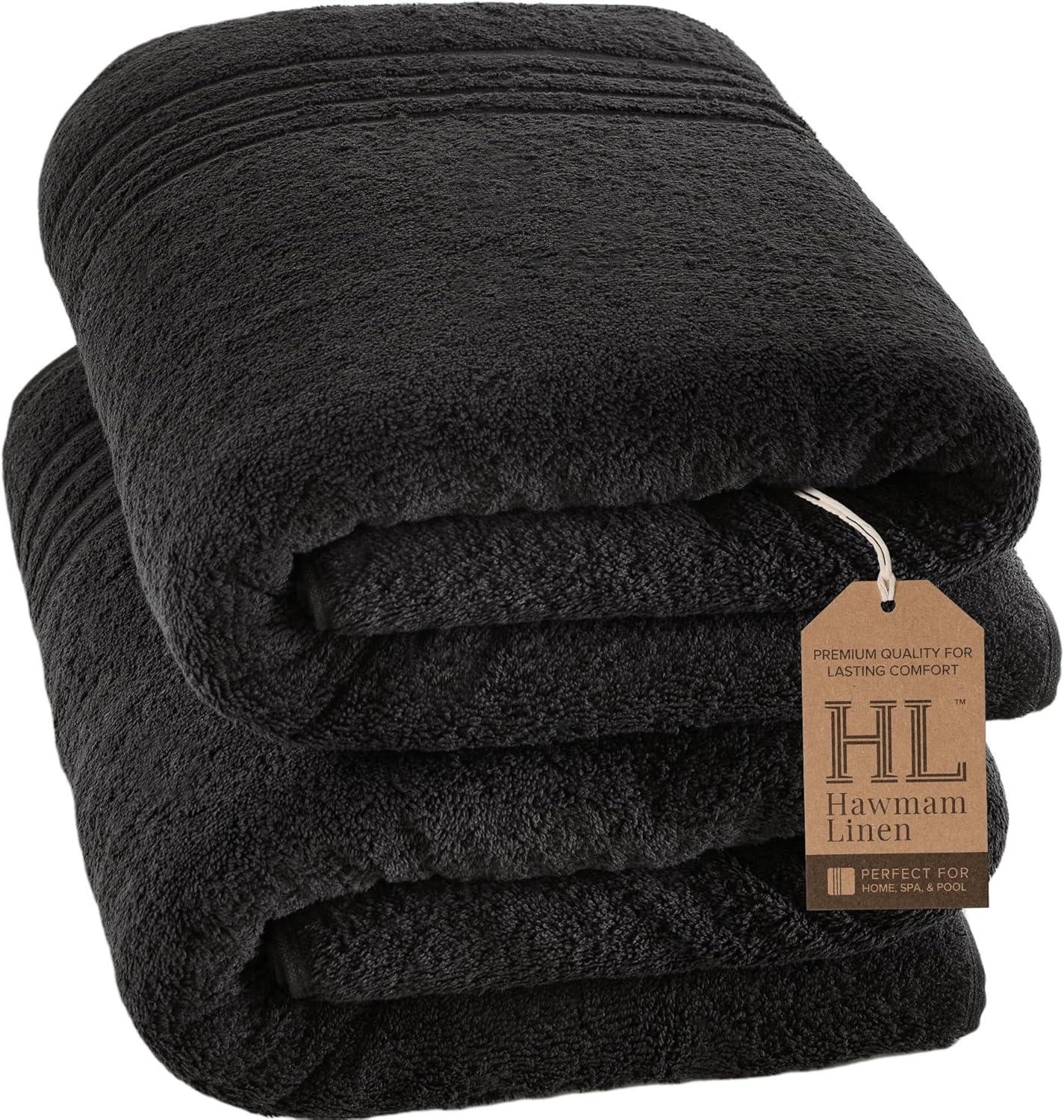 Hammam Linen Burgundy Jumbo Large Bath Sheets Towels 2-Pack Soft and Absorbent, Premium Quality 100% Cotton Towels