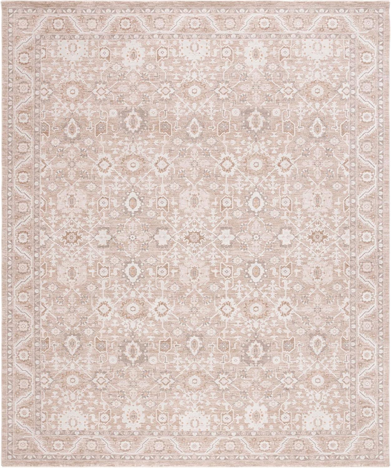 Ivory Synthetic Hand-knotted Rectangular 8' x 10' Area Rug