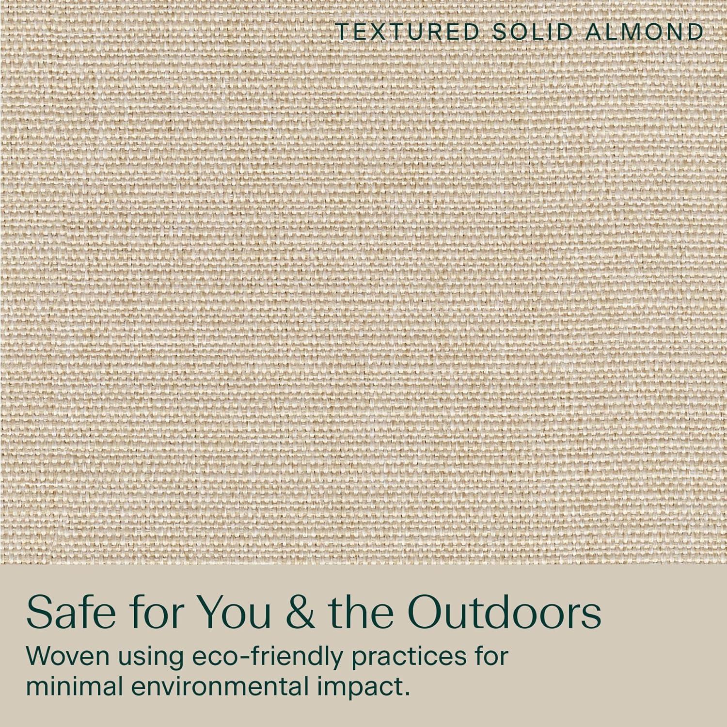 Honeycomb 18"W x 17.5"D Textured Solid Almond Outdoor Universal Seat Cushion