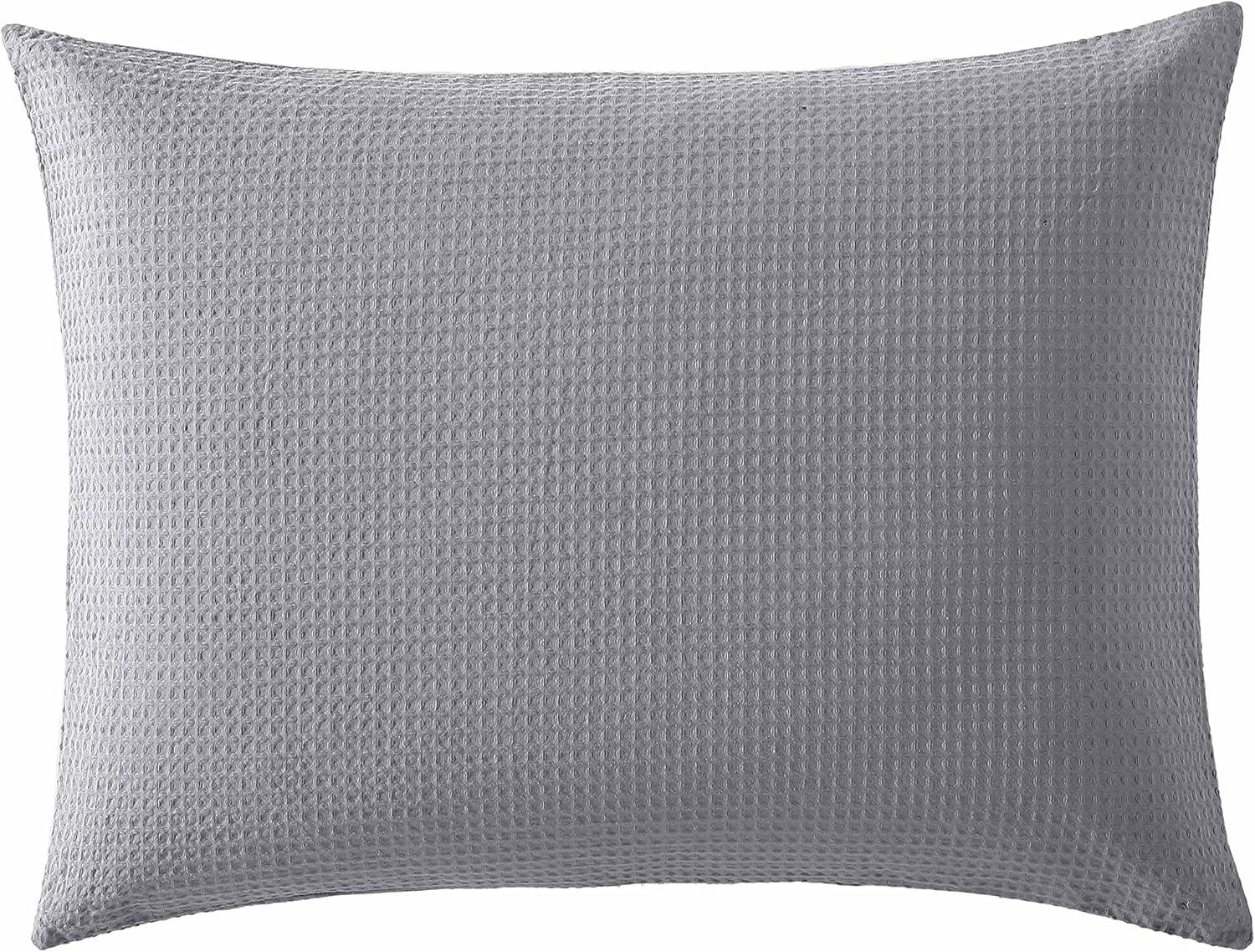 King Pewter Gray Cotton Waffle Weave Bedspread Cover