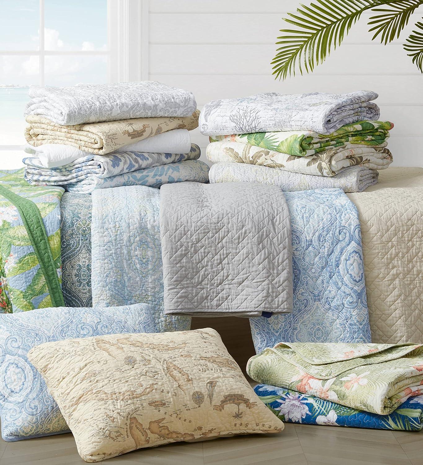 Coastal Breeze Full/Queen Blue Cotton Reversible Quilt Set