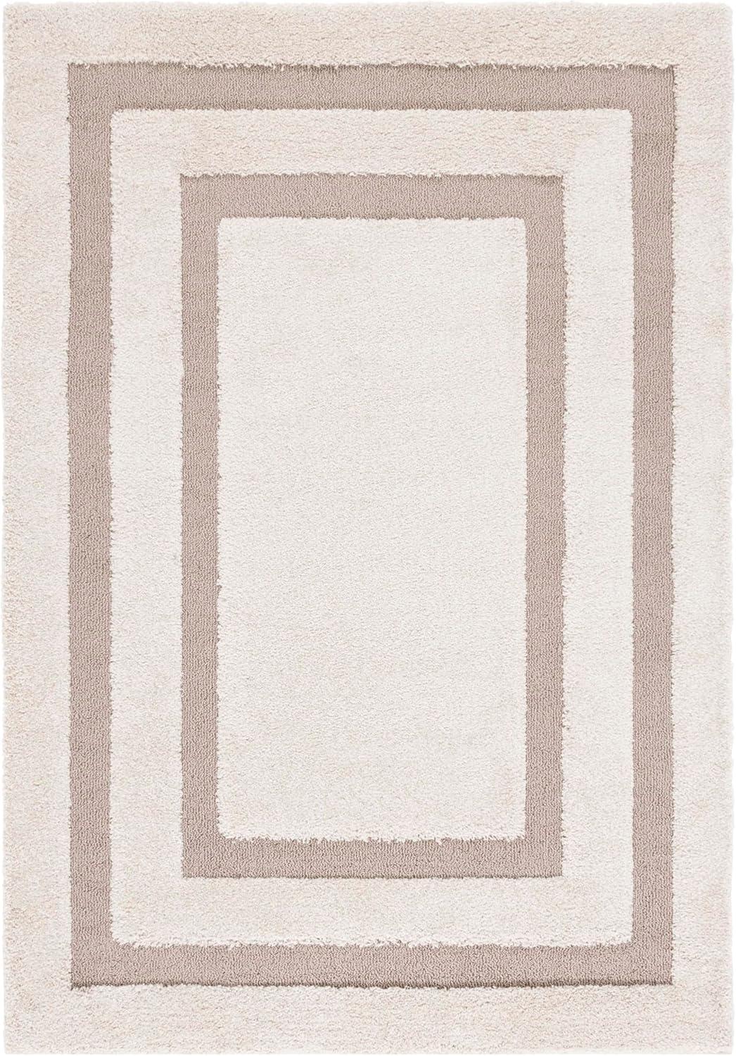 Florida Shag SG454 Power Loomed Indoor Area Rug - Beige/Beige - 6'x9' - Safavieh.