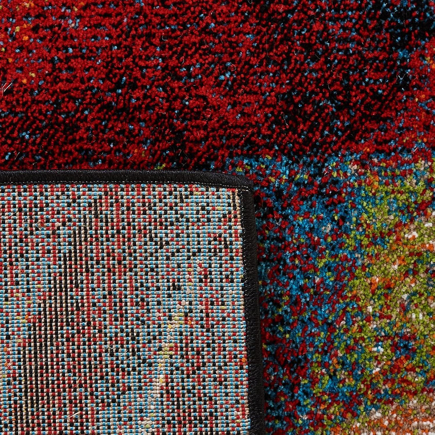 Glacier GLA126 Power Loomed Indoor Runner - Red/Green - 2'3"x18' - Safavieh