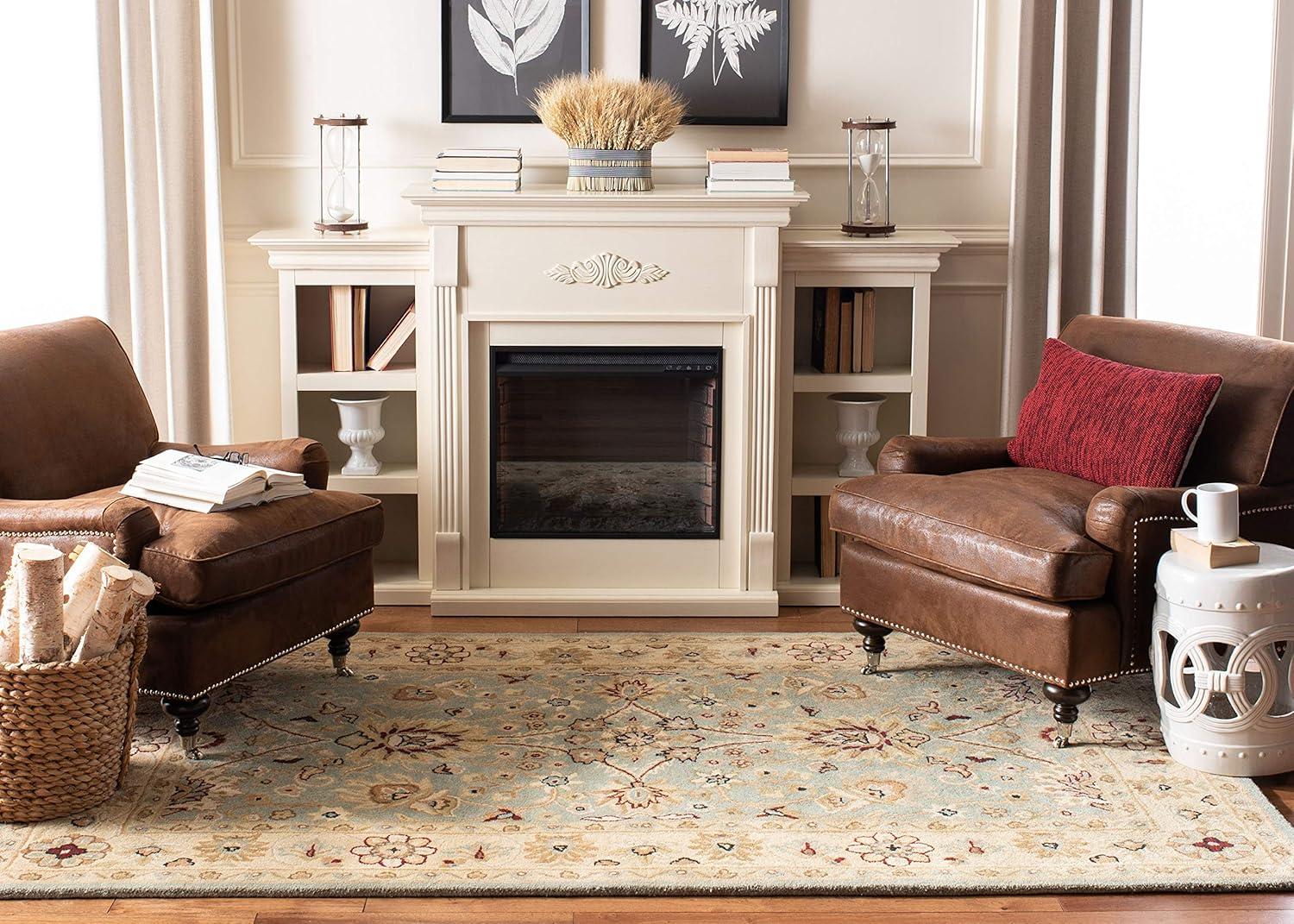 Antiquity AT249 Hand Tufted Area Rug - Light Blue/Ivory - 3'x5' - Safavieh.