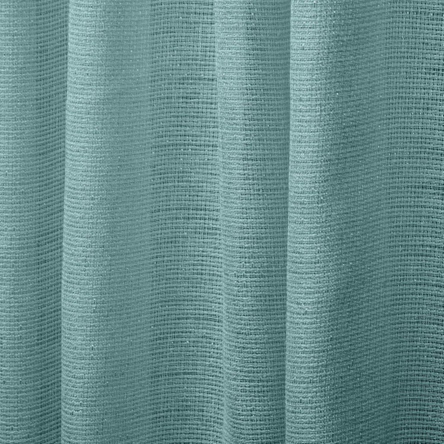 EXCLUSIVE HOME Miami Semi-Sheer Textured Indoor/Outdoor Grommet Top Curtain Panel Pair, 54"x84", Teal