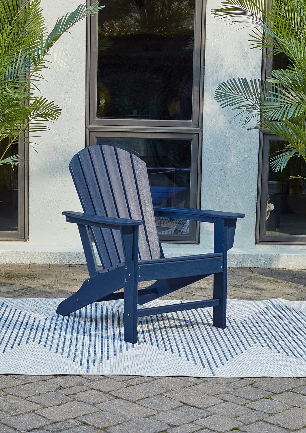 Blue High-Density Polyethylene Adirondack Chair with Arms