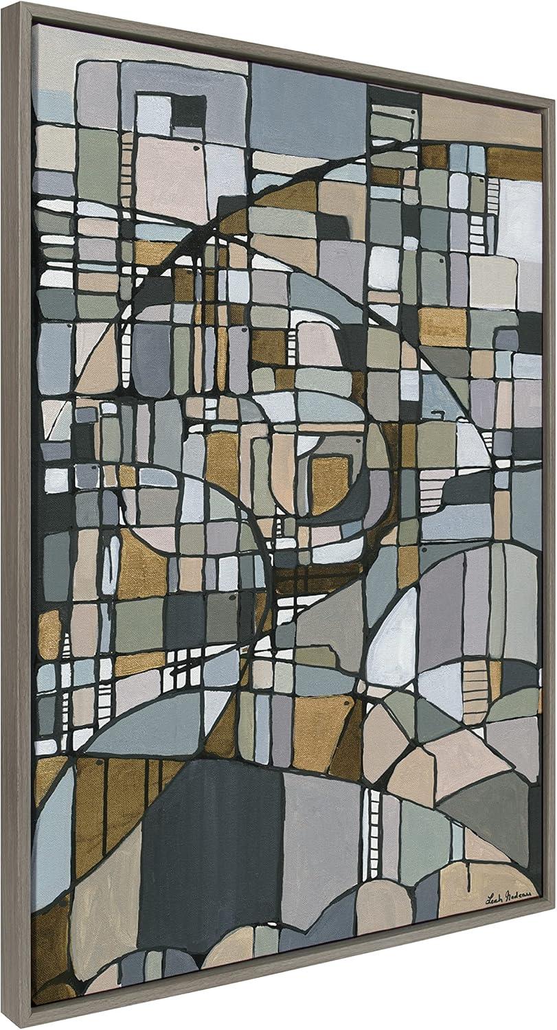 28"x38" Sylvie Deco Nadeau Framed Canvas by Leah Nadeau - Kate & Laurel: Modern Abstract Wall Art