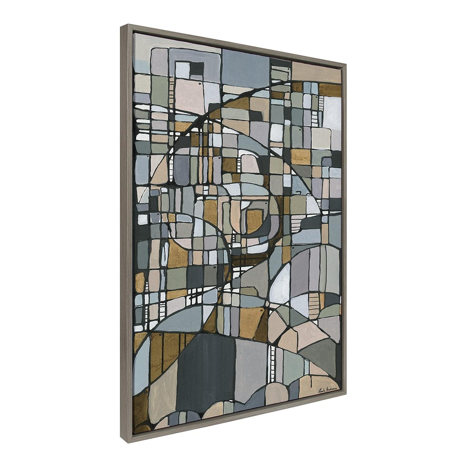 28"x38" Sylvie Deco Nadeau Framed Canvas by Leah Nadeau - Kate & Laurel: Modern Abstract Wall Art