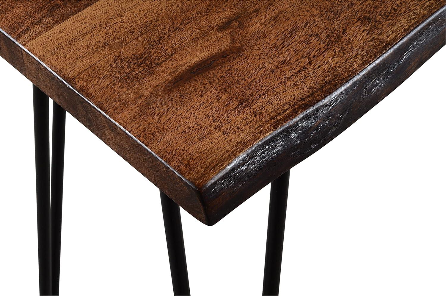 Solid Wood Top Metal Base Dining Table