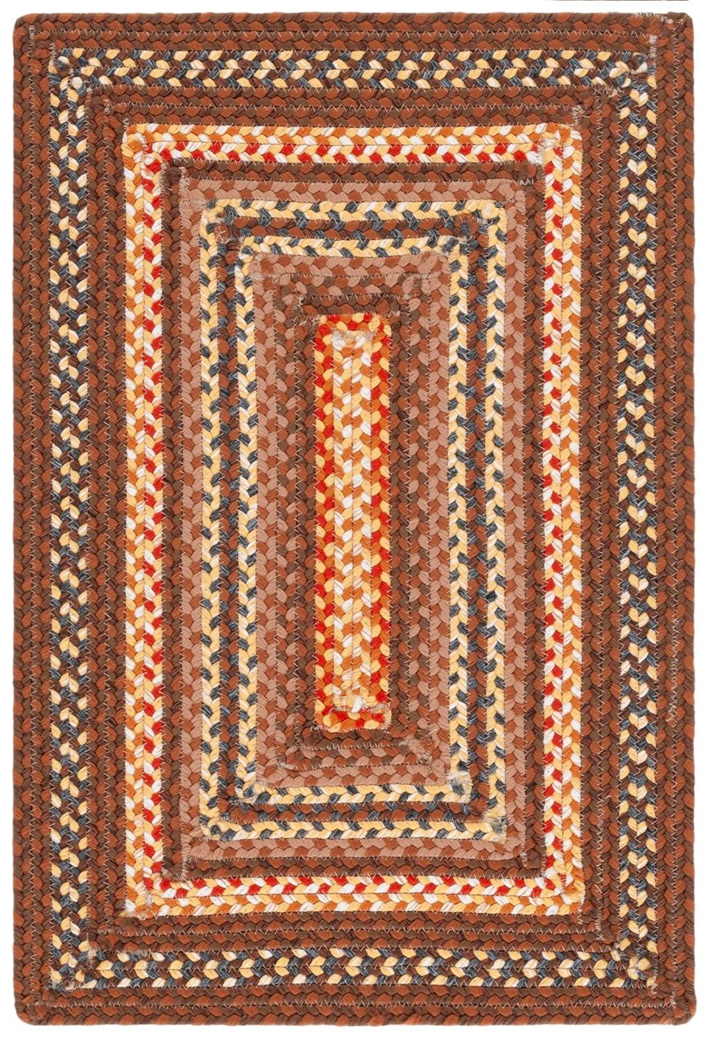 SAFAVIEH Braided Angel Bordered Machine Washable Reversible Area Rug, Brown/Light Brown, 2' x 3'