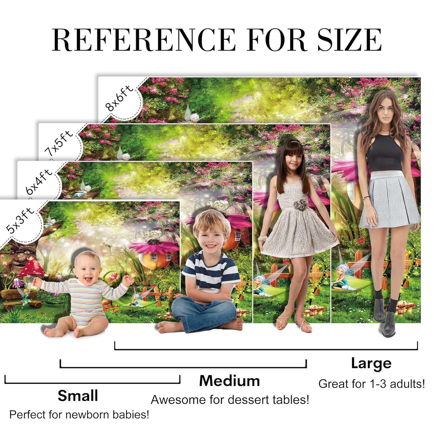 7x5ft Enchanted Forest Photo Background Fairy Tale Magic Big Tree Mushroom Princess Girl Birthday Party Decorations Banner Backdrops for Photography P3520W-B