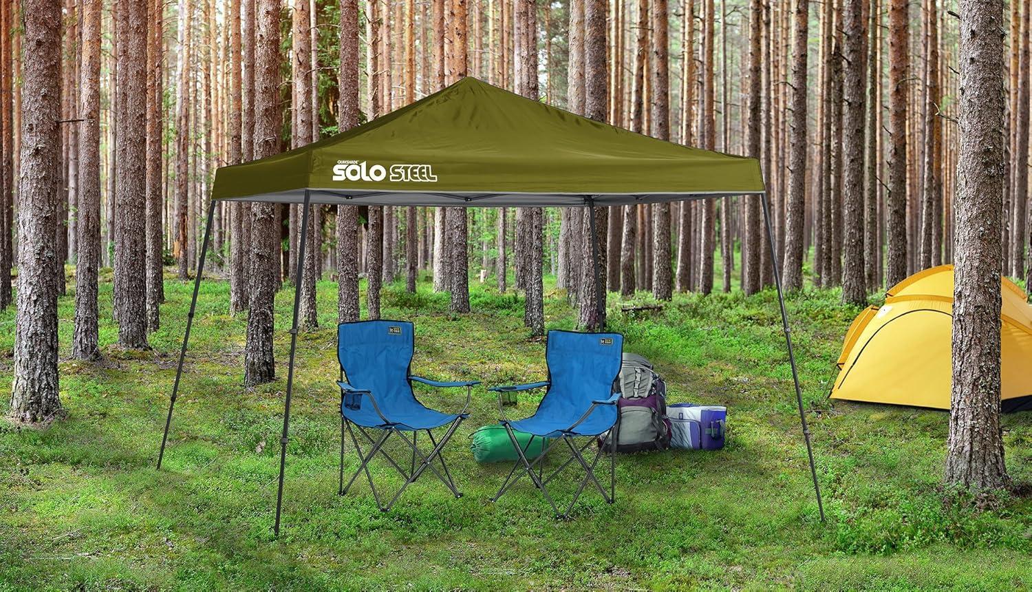 Quik Shade 167548DS SOLO90 11 x 11 ft. Slant Leg Canopy, Olive Cover - Gray Frame